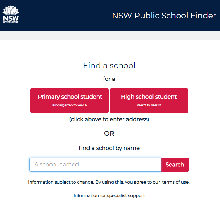 NSW School Finder